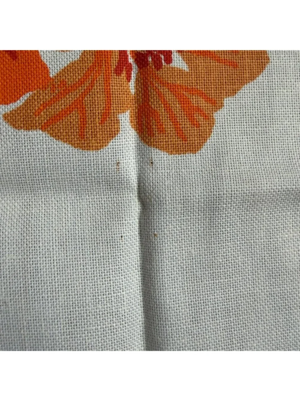 Vintage Vera Neumann Floral Napkins Set Of 4 White Orange Brown Cotton Ladybug